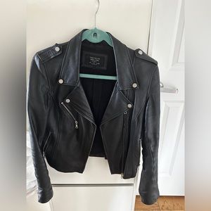 Zara genuine leather Moto jacket size large fits like medium.